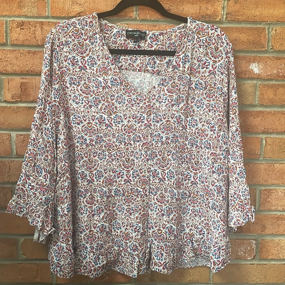 Cynthia Rowley 3/4 Sleeve Blouse